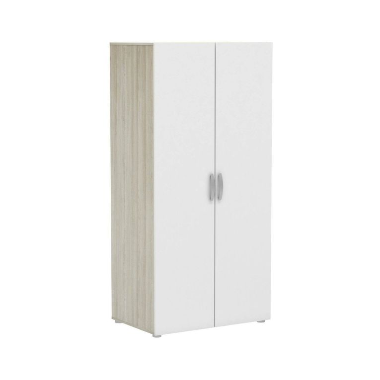 Guardaroba con ripiani regolabili rovere e bianco opaco 79x165h cm - Ockhi
