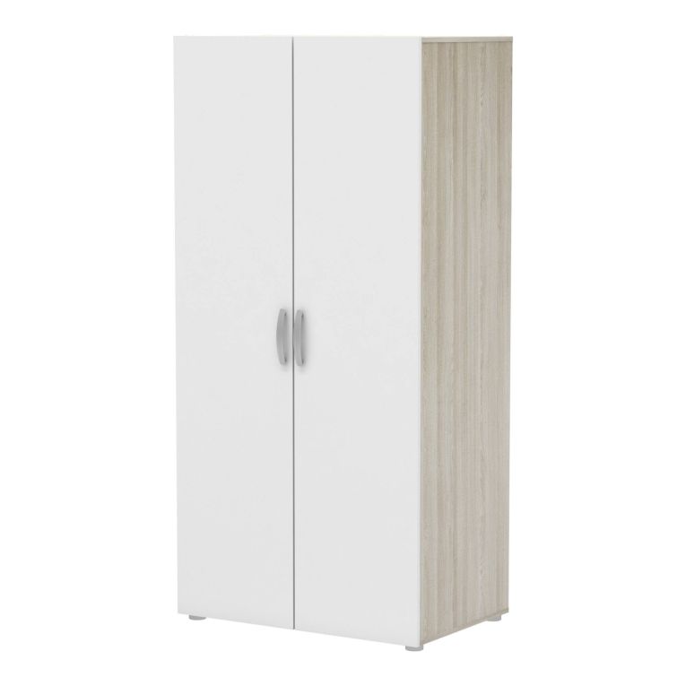 Guardaroba con ripiani regolabili rovere e bianco opaco 79x165h cm - Ockhi