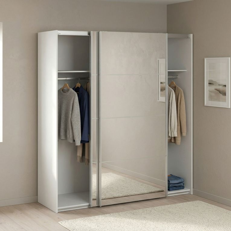Guardaroba con specchio bianco 182x201h cm - Bema