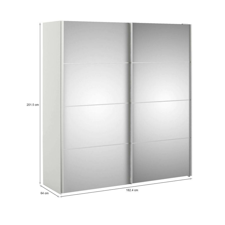 Guardaroba con specchio bianco 182x201h cm - Bema