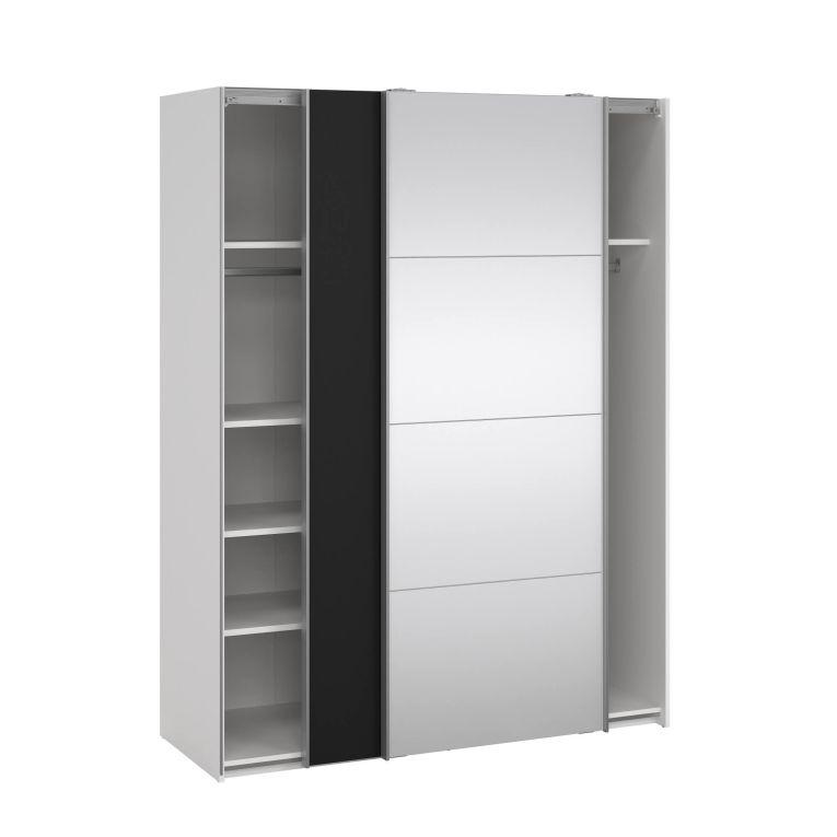 Guardaroba con specchio bianco e nero 150x200h cm - Seraphine