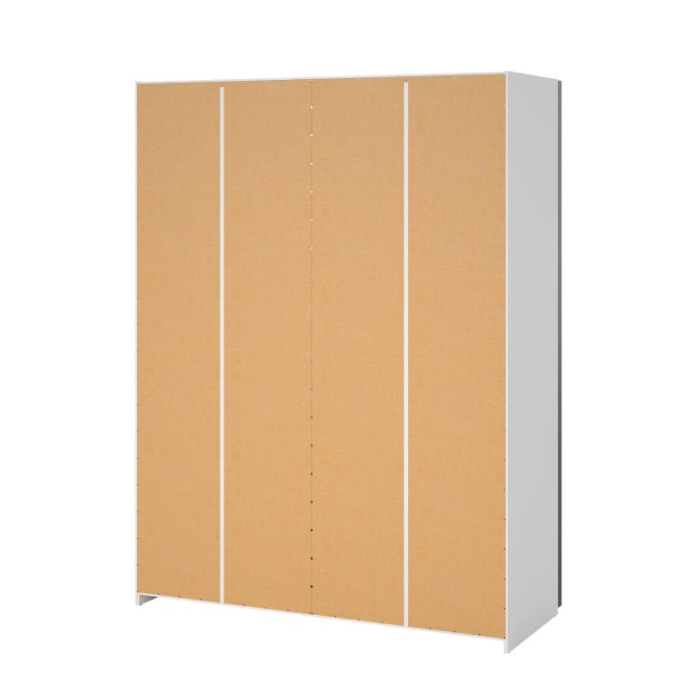 Guardaroba con specchio bianco lucido 150x200h cm - Seraphine