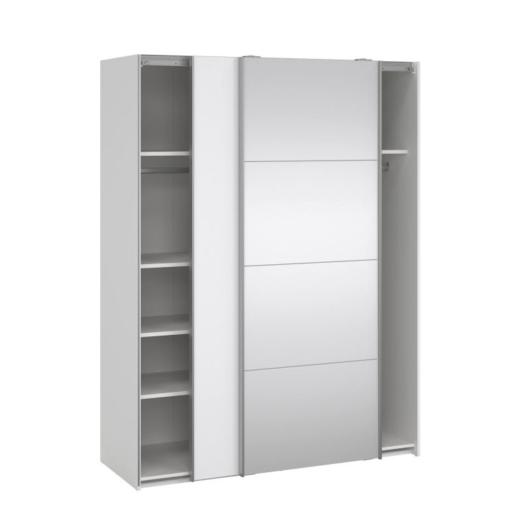 Guardaroba con specchio bianco lucido 150x200h cm - Seraphine