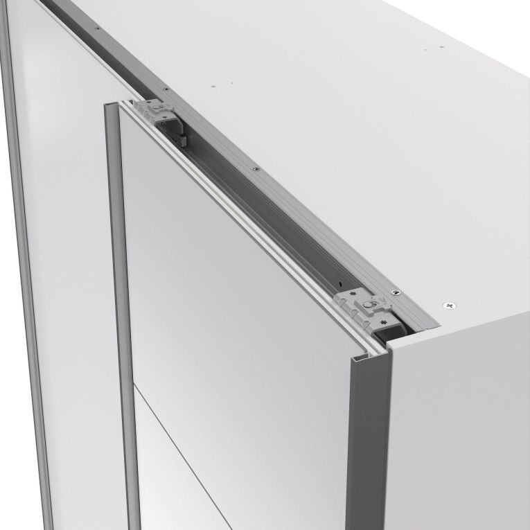 Guardaroba con specchio bianco lucido 150x200h cm - Seraphine