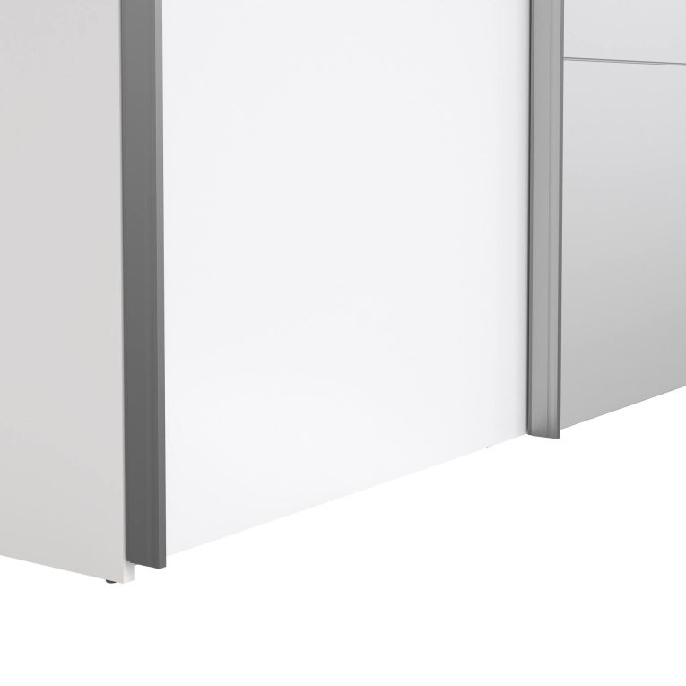 Guardaroba con specchio bianco lucido 150x200h cm - Seraphine