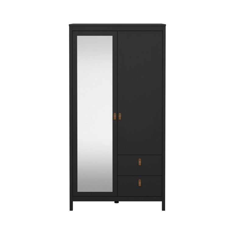 Guardaroba con specchio nero 102x199h cm - Lagertha