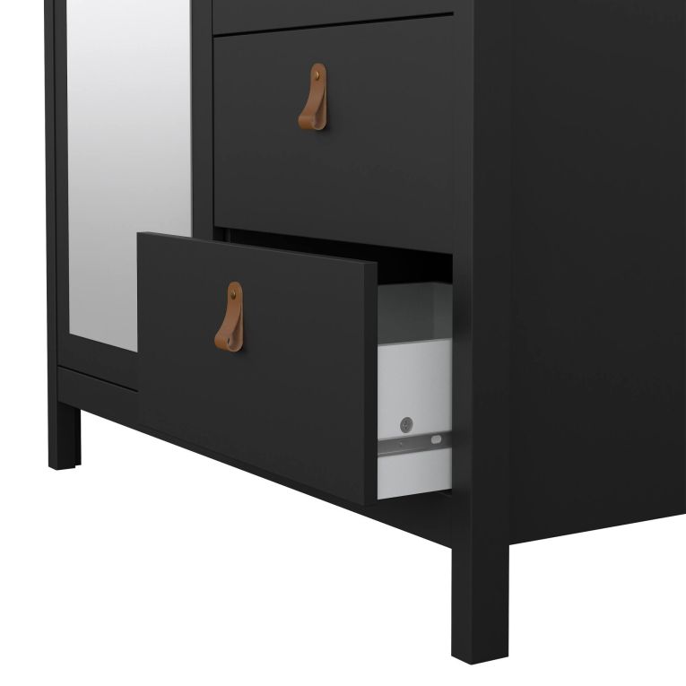 Guardaroba con specchio nero 102x199h cm - Lagertha
