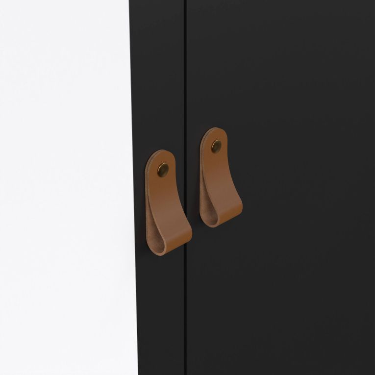 Guardaroba con specchio nero 102x199h cm - Lagertha