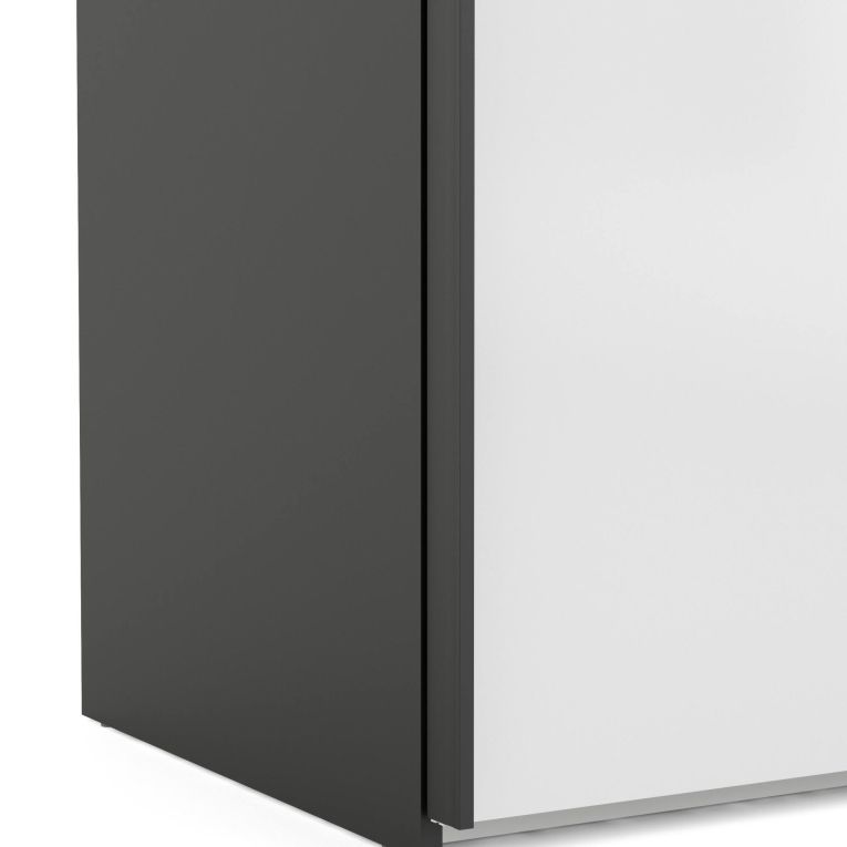 Guardaroba con specchio nero e bianco lucido 242x220h cm - Catalina