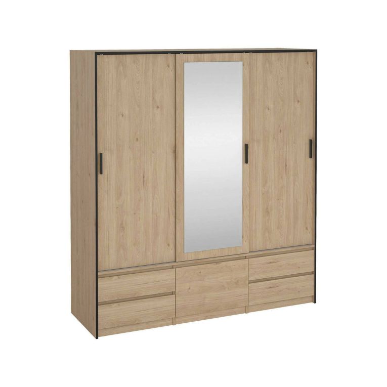 Guardaroba con specchio rovere 181x200h cm - Ljalkova
