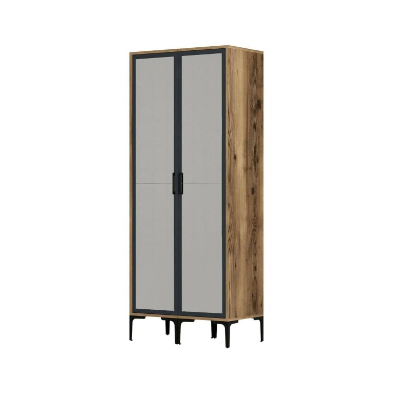 Guardaroba design noce e antracite 80x200h cm - Bagnone