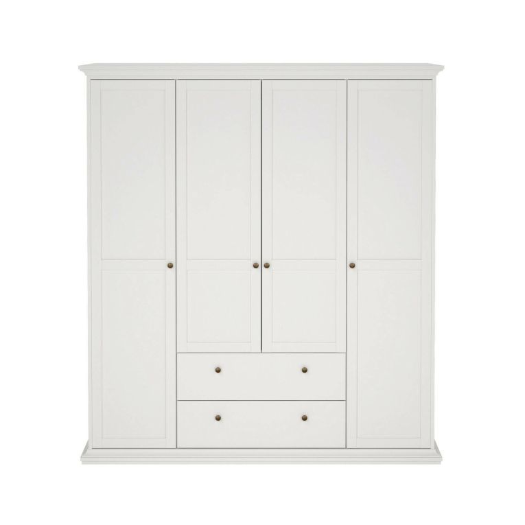 Guardaroba grande 4 ante bianco 181x200h cm - Amarena