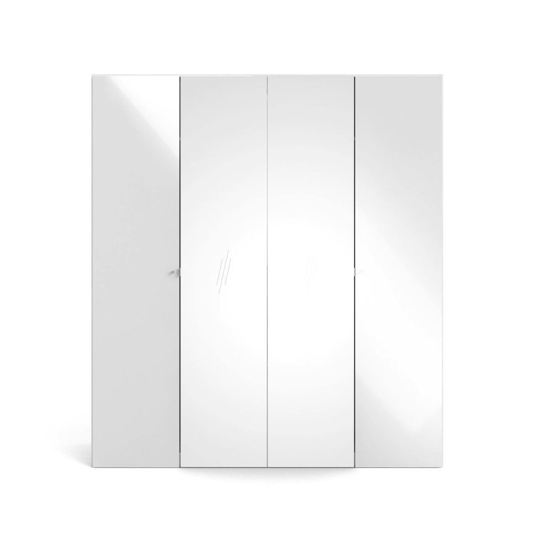 Guardaroba grande 4 ante bianco lucido 195x218h cm - Keila
