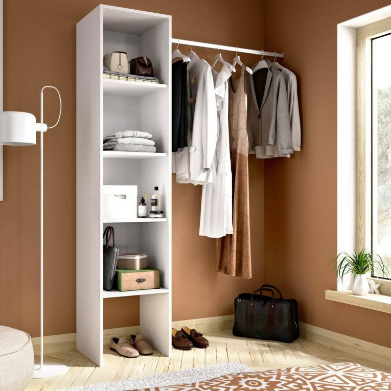 Guardaroba grande 4 ripiani bianco 137x185h cm - Adler