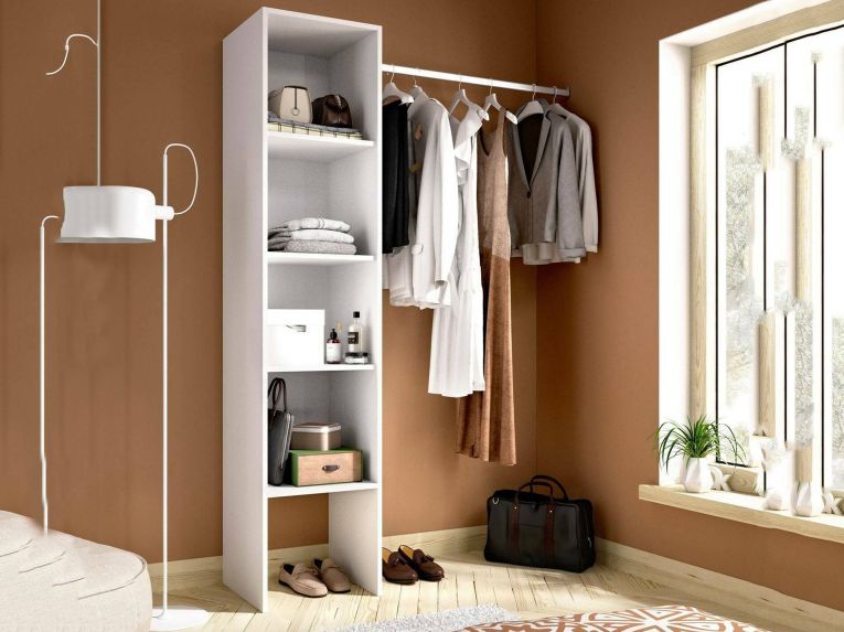 Guardaroba grande 4 ripiani bianco 137x185h cm - Adler