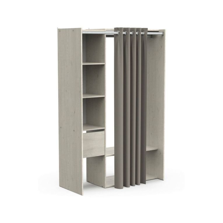 Guardaroba grande Arnon, Mobile camera da letto, Cabina armadio portabiti, Armadio appendiabiti, 119x50 h183 cm, Rovere