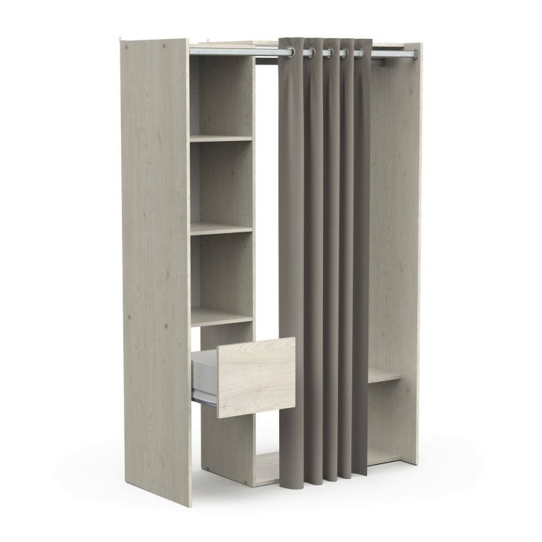Guardaroba grande Arnon, Mobile camera da letto, Cabina armadio portabiti, Armadio appendiabiti, 119x50 h183 cm, Rovere