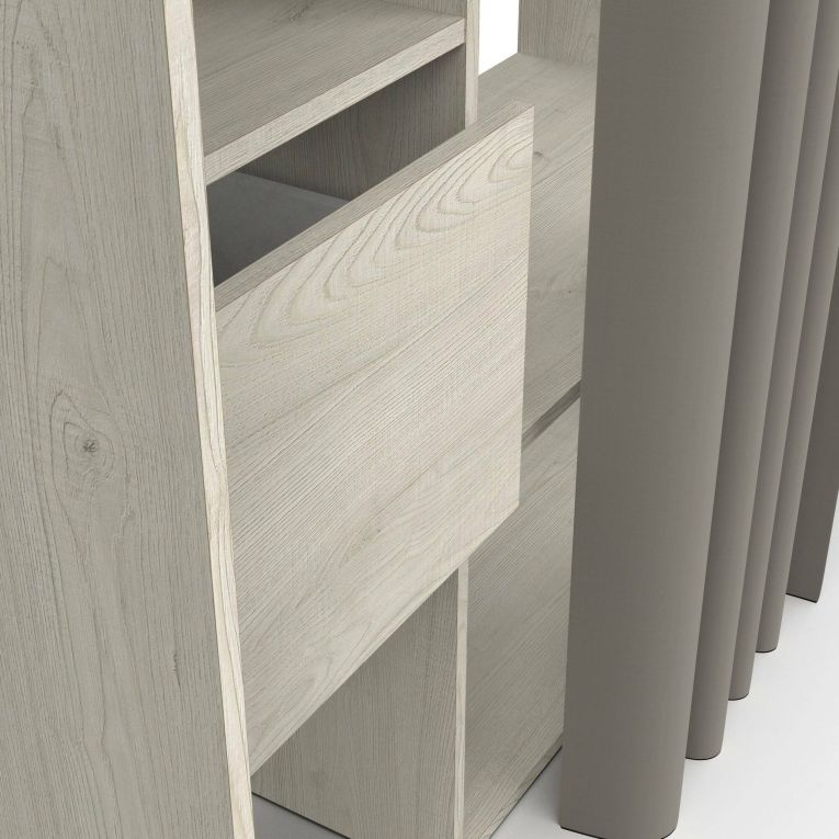 Guardaroba grande Arnon, Mobile camera da letto, Cabina armadio portabiti, Armadio appendiabiti, 119x50 h183 cm, Rovere
