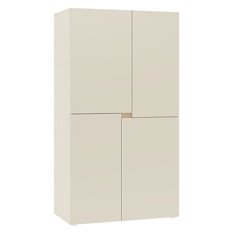 Guardaroba Grande Beige 5 Ripiani Appendiabiti 100x184h cm, Apertura Battente - Lidasone