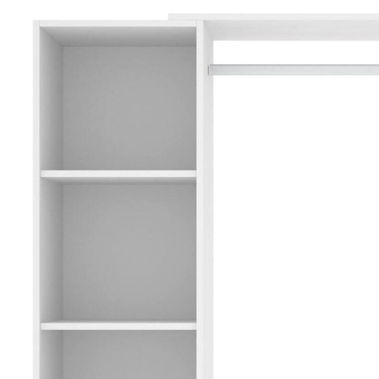 Guardaroba Grande Bianco 13 Ripiani Appendiabiti 369x187h cm, Modulabile - Comano