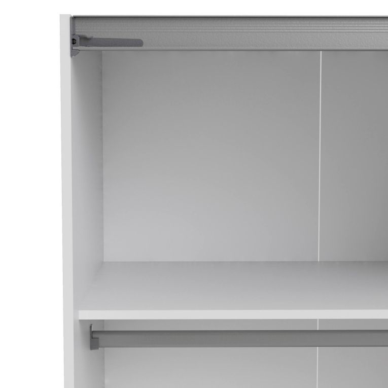 Guardaroba Grande Bianco 2 Ripiani Appendiabiti 182x200h cm, 4 Vani - Neive