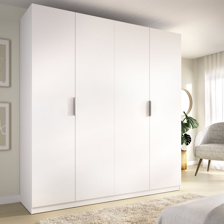 Guardaroba Grande Bianco 2 Ripiani Appendiabiti 51x204h cm, Cassetti - Holder