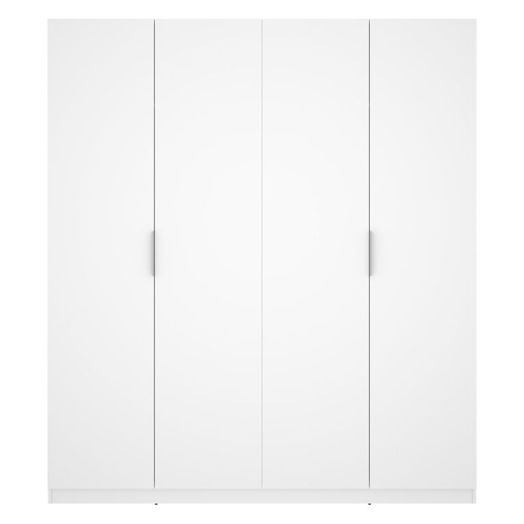 Guardaroba Grande Bianco 2 Ripiani Appendiabiti 51x204h cm, Cassetti - Holder