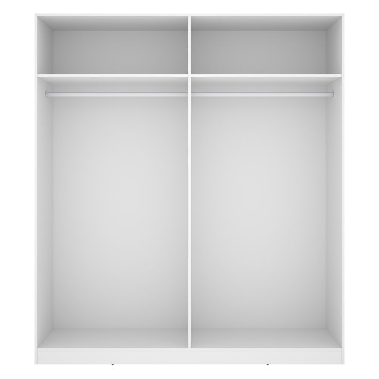 Guardaroba Grande Bianco 2 Ripiani Appendiabiti 51x204h cm, Cassetti - Holder