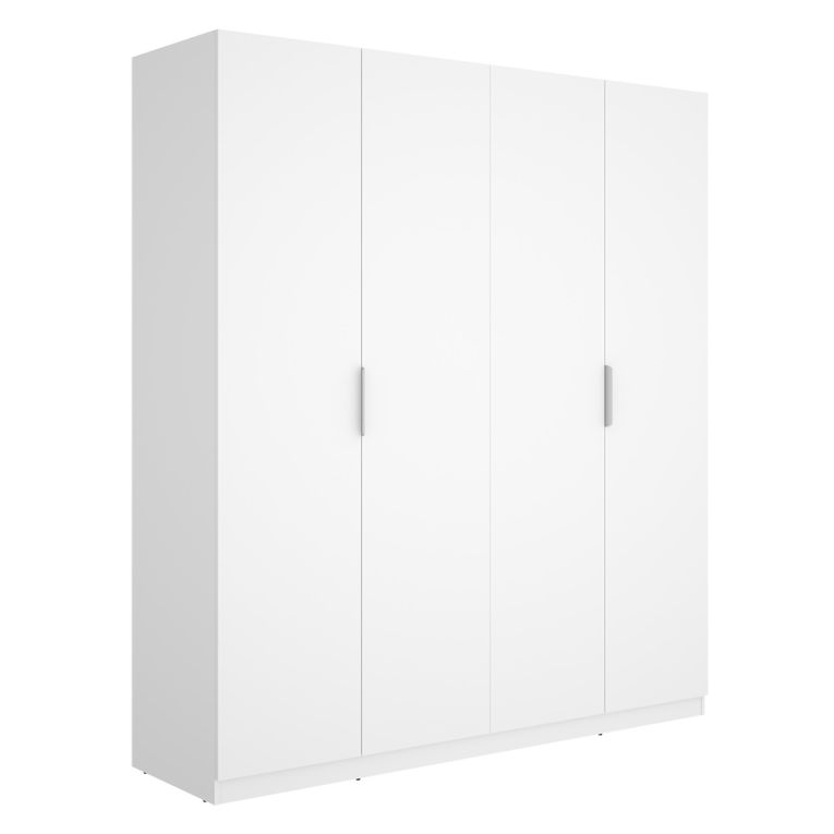 Guardaroba Grande Bianco 2 Ripiani Appendiabiti 51x204h cm, Cassetti - Holder