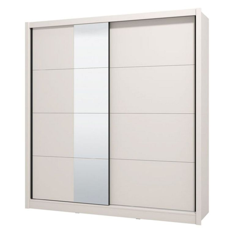 Guardaroba Grande Bianco Beige Nero Appendiabiti 5 Ripiani 205x215.5h cm, 8 Vani - Orero