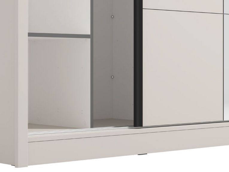Guardaroba Grande Bianco Beige Nero Appendiabiti 5 Ripiani 205x215.5h cm, 8 Vani - Orero