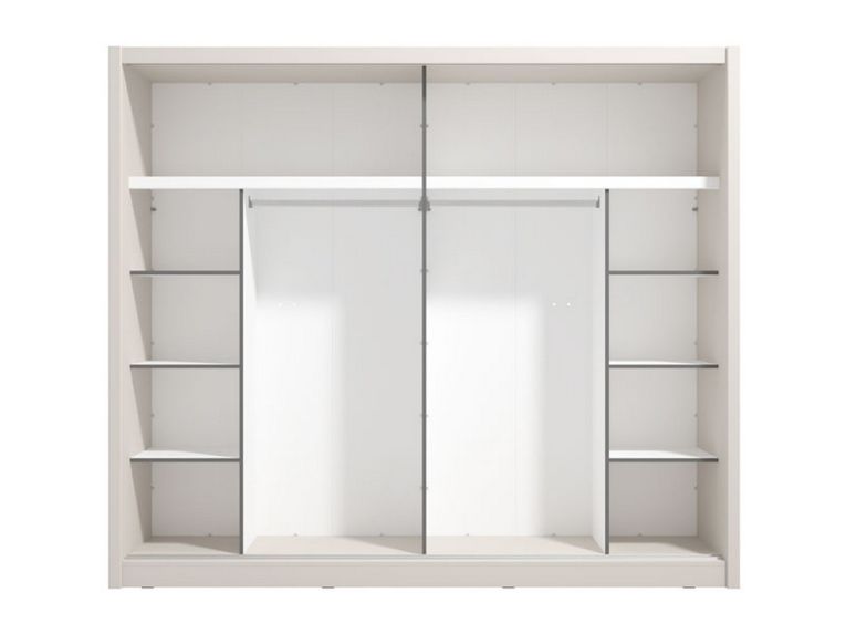 Guardaroba Grande Bianco Beige Nero Appendiabiti 8 Ripiani 251x215.5h cm, 12 Vani - Pedavena