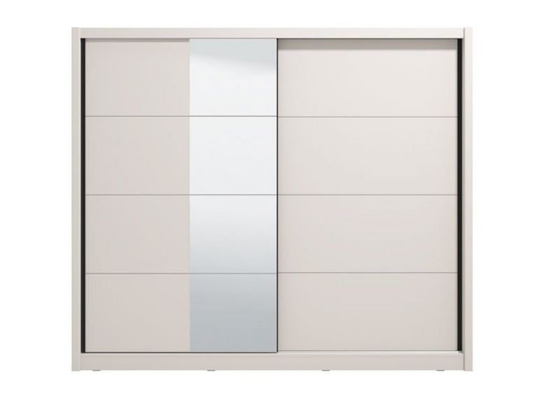 Guardaroba Grande Bianco Beige Nero Appendiabiti 8 Ripiani 251x215.5h cm, 12 Vani - Pedavena