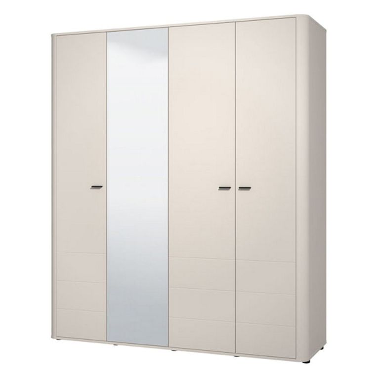 Guardaroba Grande Bianco Crema 2 Ripiani Appendiabiti 179.5x210.5h cm, 4 Vani - Bustone