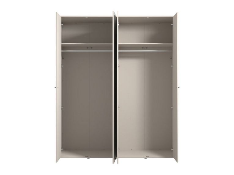 Guardaroba Grande Bianco Crema 2 Ripiani Appendiabiti 179.5x210.5h cm, 4 Vani - Bustone