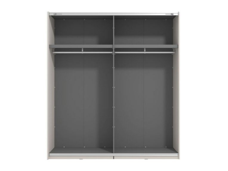 Guardaroba Grande Bianco Crema 2 Ripiani Appendiabiti 195x218h cm, Apertura Scorrevole - Cariano