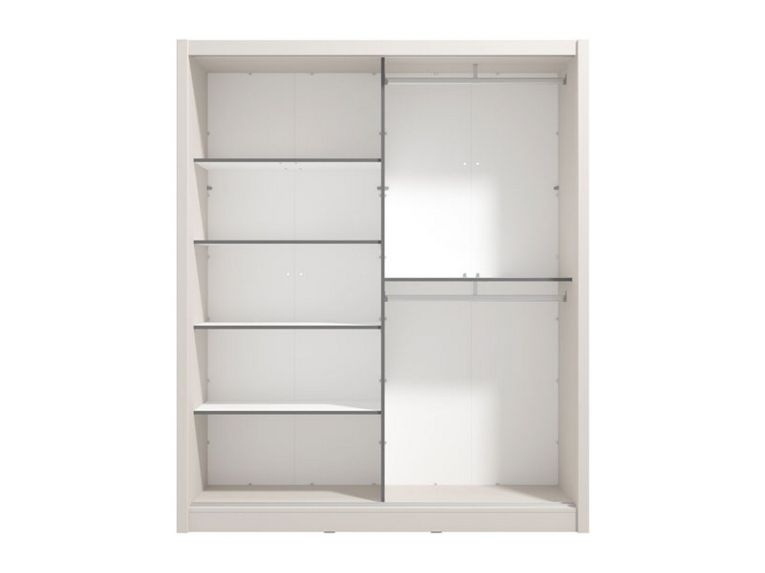 Guardaroba Grande Bianco Crema 5 Ripiani Appendiabiti 180x215.5h cm, 2 Ante - Manfredi