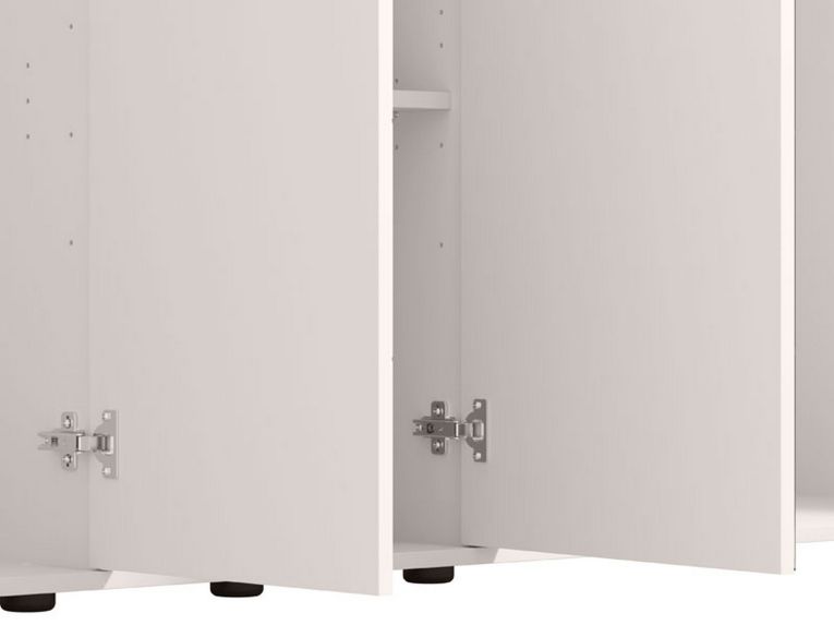 Guardaroba Grande Bianco Crema 6 Ripiani Appendiabiti 224.5x210.5h cm, 9 Vani - Orsogna