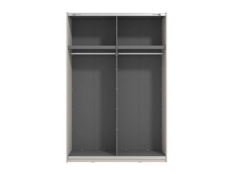 Guardaroba Grande Bianco Crema Nero Appendiabiti 2 Ripiani 145.5x217.5h cm, Apertura Scorrevole - Pasturo