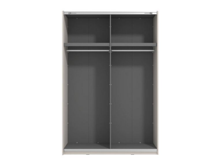 Guardaroba Grande Bianco Crema Nero Appendiabiti 2 Ripiani 145.5x217.5h cm, Apertura Scorrevole - Tredozio