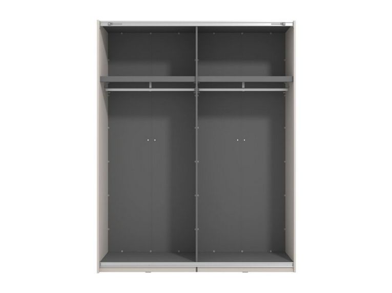 Guardaroba Grande Bianco Crema Nero Appendiabiti 2 Ripiani 145.5x217.5h cm, Apertura Scorrevole - Vialone