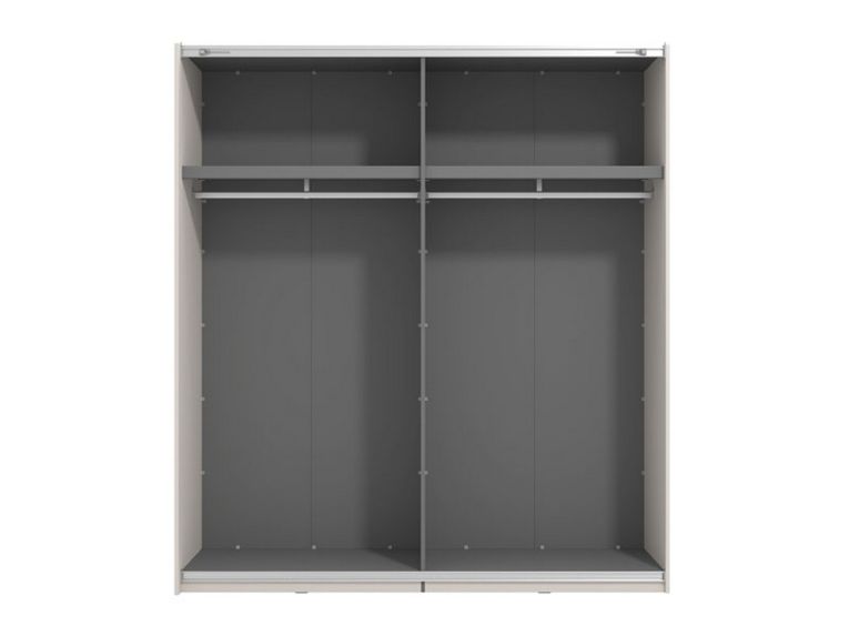 Guardaroba Grande Bianco Crema Nero Appendiabiti 2 Ripiani 195x217.5h cm, Apertura Scorrevole - Porlezza