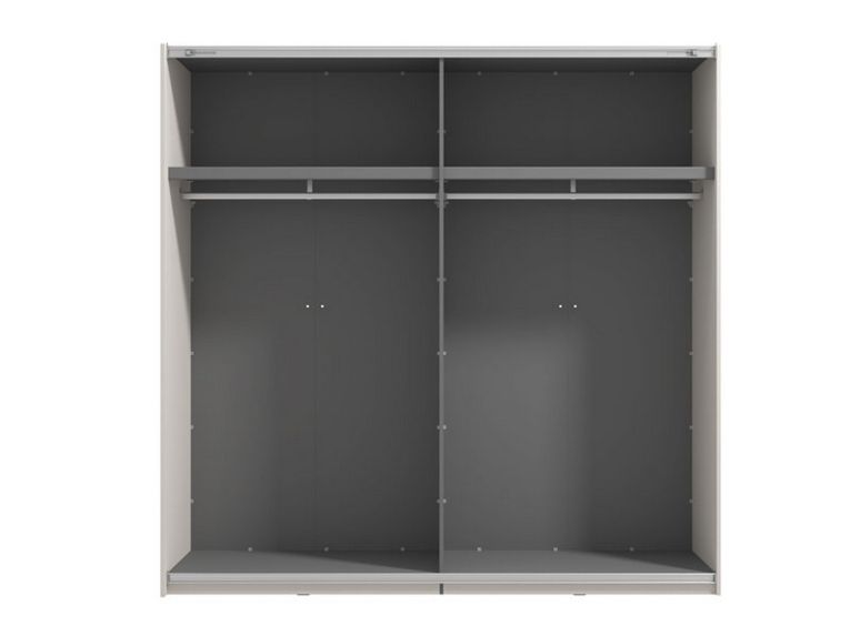 Guardaroba Grande Bianco Crema Nero Appendiabiti 2 Ripiani 220x217.5h cm, Apertura Scorrevole - Laghi