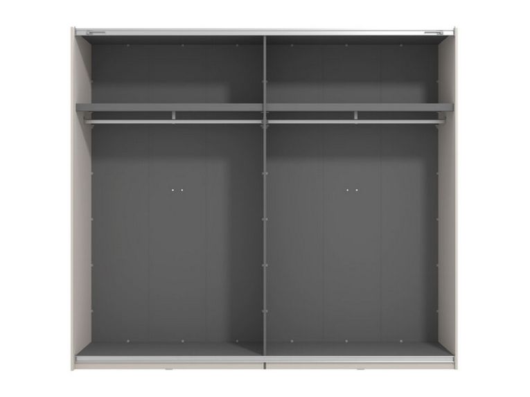 Guardaroba Grande Bianco Crema Nero Appendiabiti 2 Ripiani 245x217.5h cm, Apertura Scorrevole - Peio