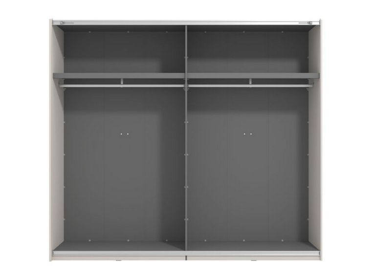 Guardaroba Grande Bianco Crema Nero Appendiabiti 2 Ripiani 245x217.5h cm, Apertura Scorrevole - Resiutta
