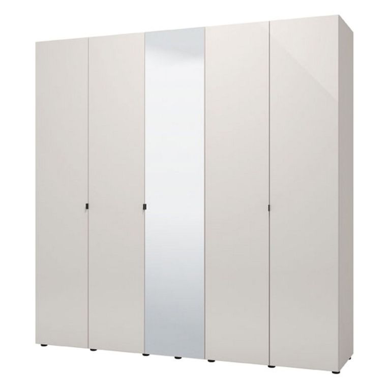 Guardaroba Grande Bianco Crema Trasparente Appendiabiti 8 Ripiani 224x226.5h cm, 12 Vani - Quarrata