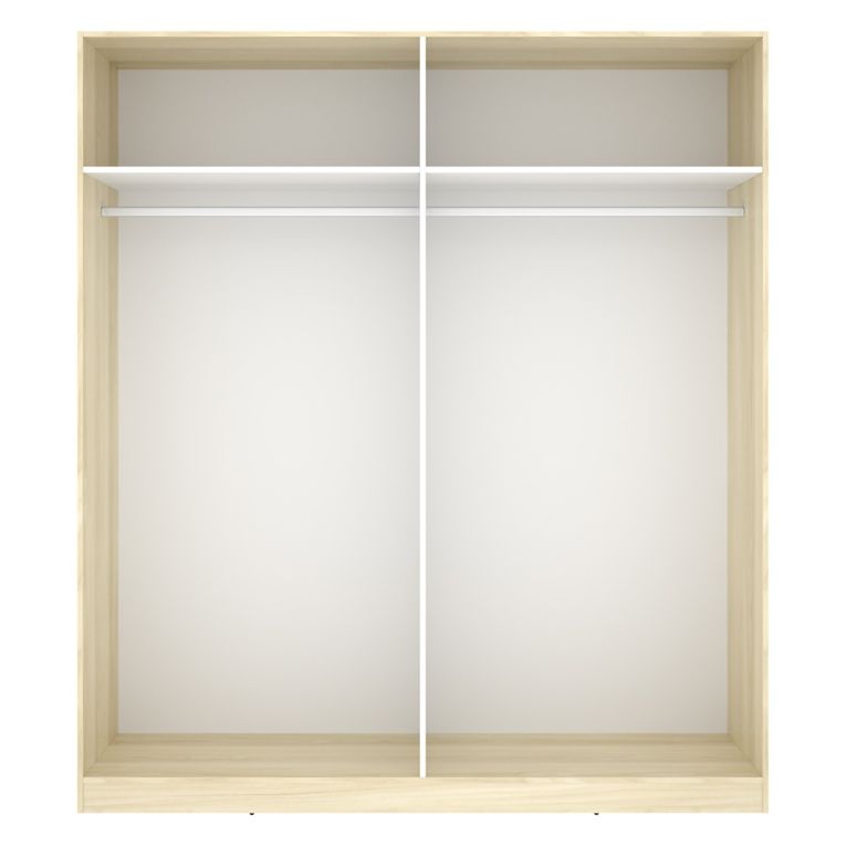 Guardaroba Grande Bianco Marrone Rovere 2 Ripiani Appendiabiti 51x204h cm, Cassetti - Holder