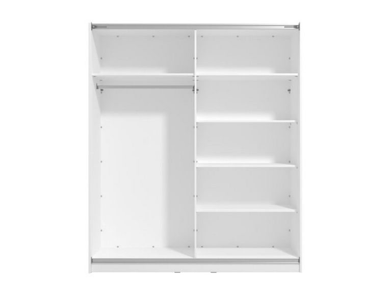 Guardaroba Grande Bianco Nero Appendiabiti 5 Ripiani 179x210h cm, 2 Ante - Verzino