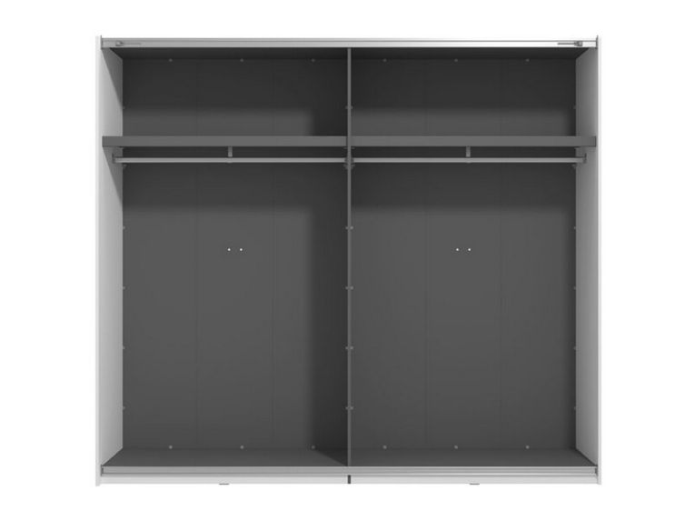Guardaroba Grande Bianco Opaco 2 Ripiani Appendiabiti 245x217.5h cm, 2 Ante - Resiutta