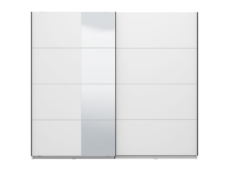 Guardaroba Grande Bianco Opaco 2 Ripiani Appendiabiti 245x217.5h cm, 2 Ante - Resiutta